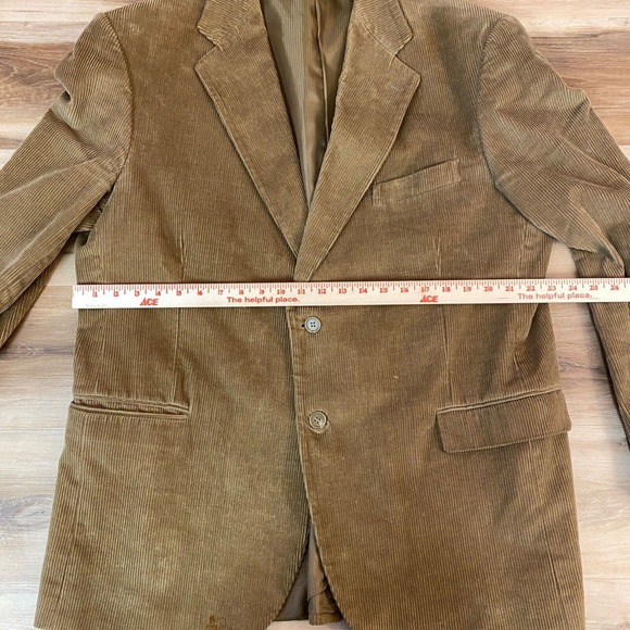 Croft & Barrow Corduroy Blazer Mens 46L 2 button Cotton Khaki Lining - Picture 5 of 15